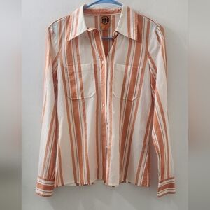 Tory Burch Striped Blouse, Size 6, Cotton.